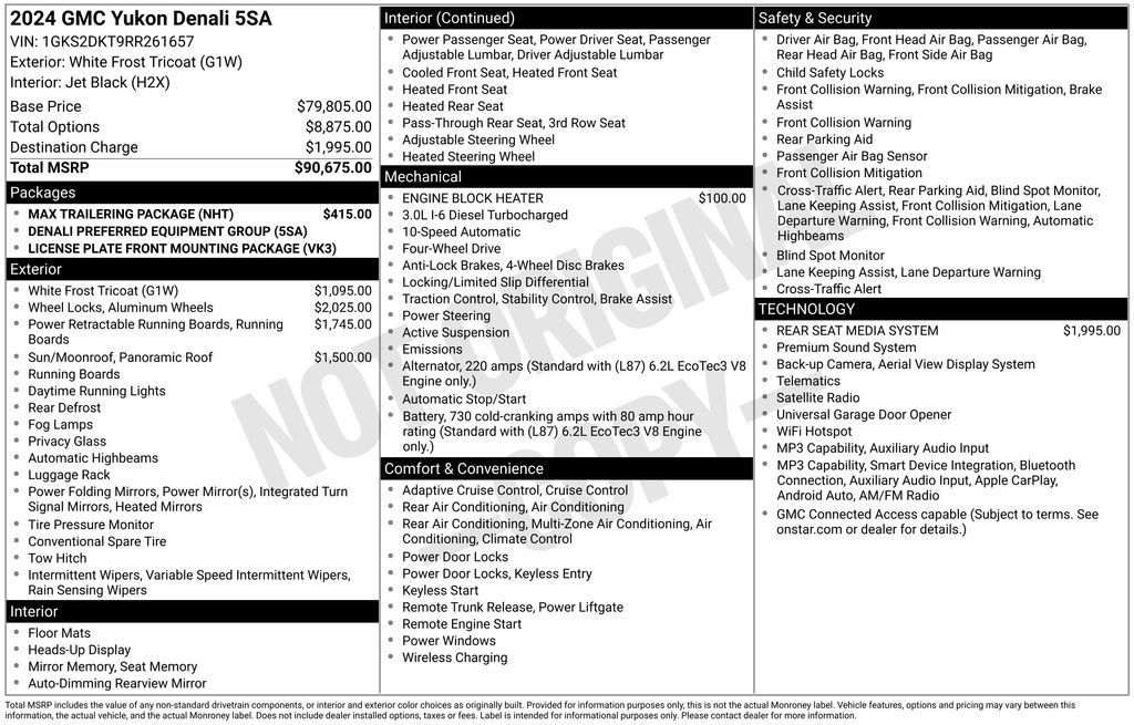 Used 2024 GMC Yukon Denali w/ Max Trailering Package AWD/4WD image 12