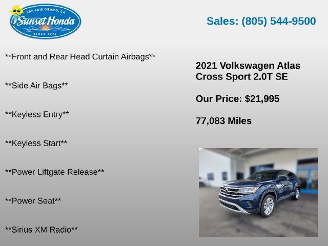 Used 2021 Volkswagen Atlas Cross Sport SE w/ Panoramic Sunroof Package FWD image 6
