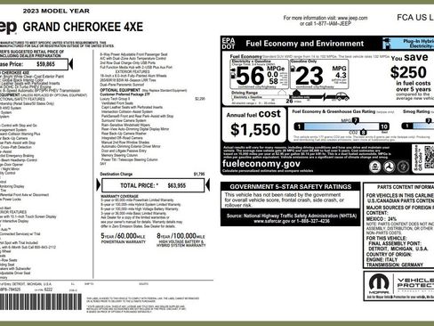 Used 2023 Jeep Grand Cherokee 4WD 4xe w/ Luxury Tech Group II image 4