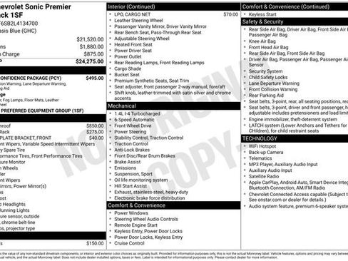 Used 2020 Chevrolet Sonic Premier w/ Driver Confidence Package FWD image 12