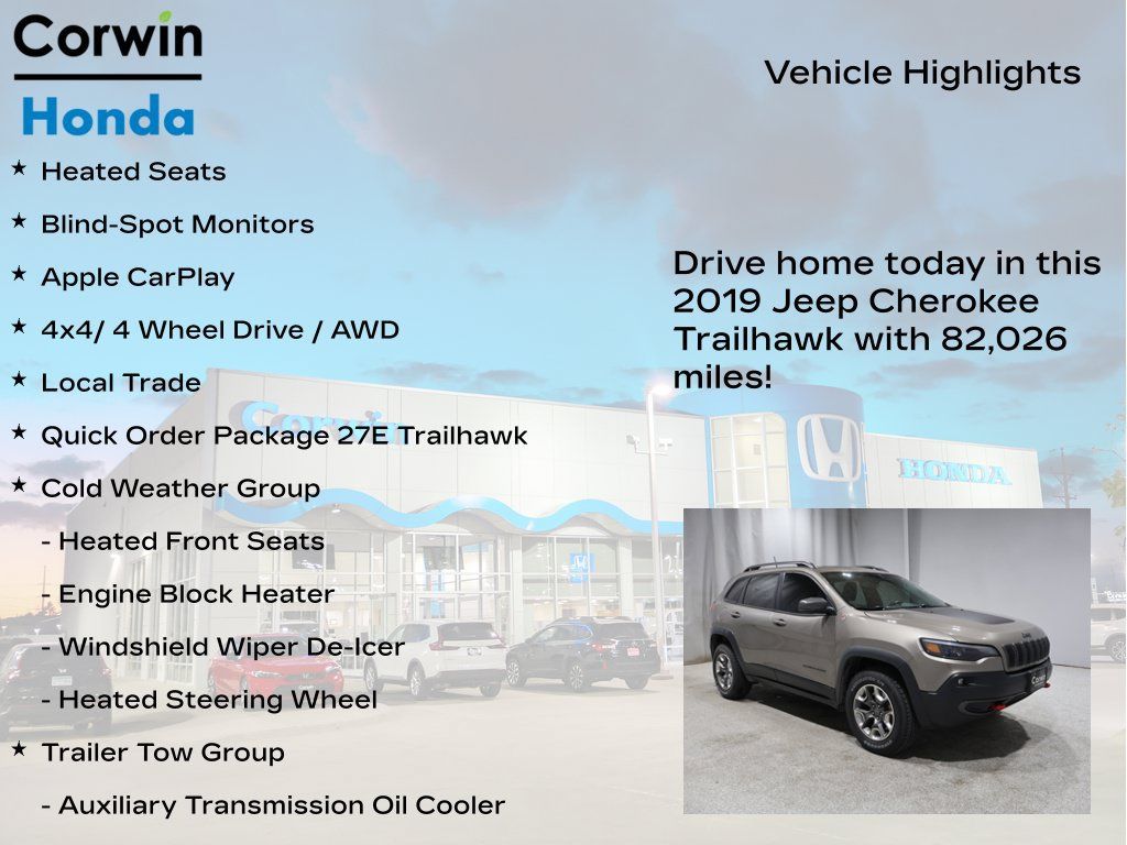 Used 2019 Jeep Cherokee Trailhawk w/ Cold Weather Group AWD/4WD image 6