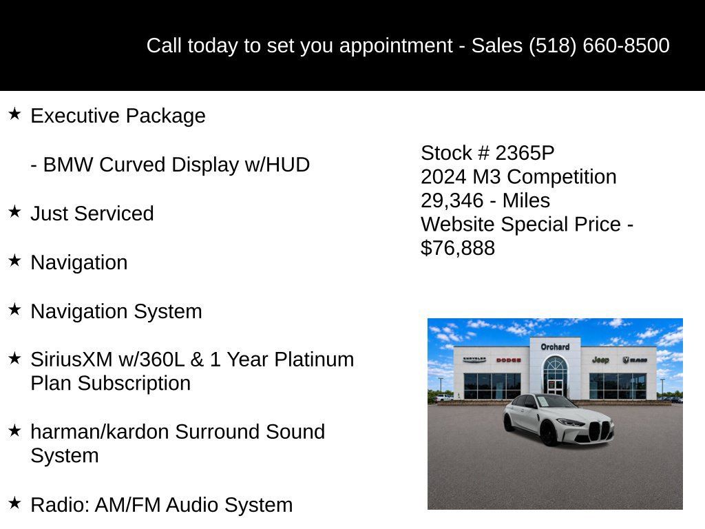 Used 2024 BMW M3 Competition w/ Executive Package RWD image 10