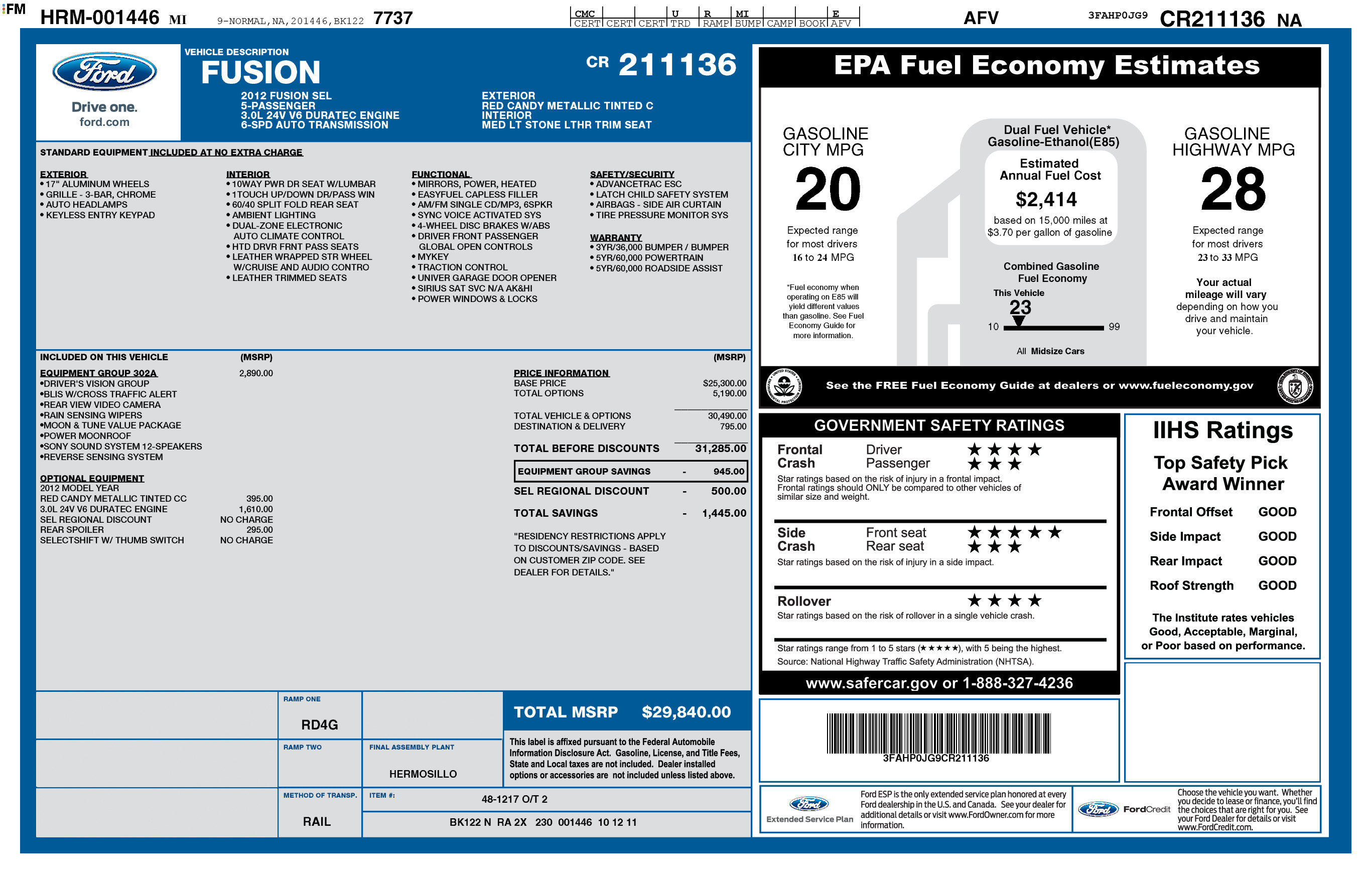 Used 2012 Ford Fusion SEL FWD image 17