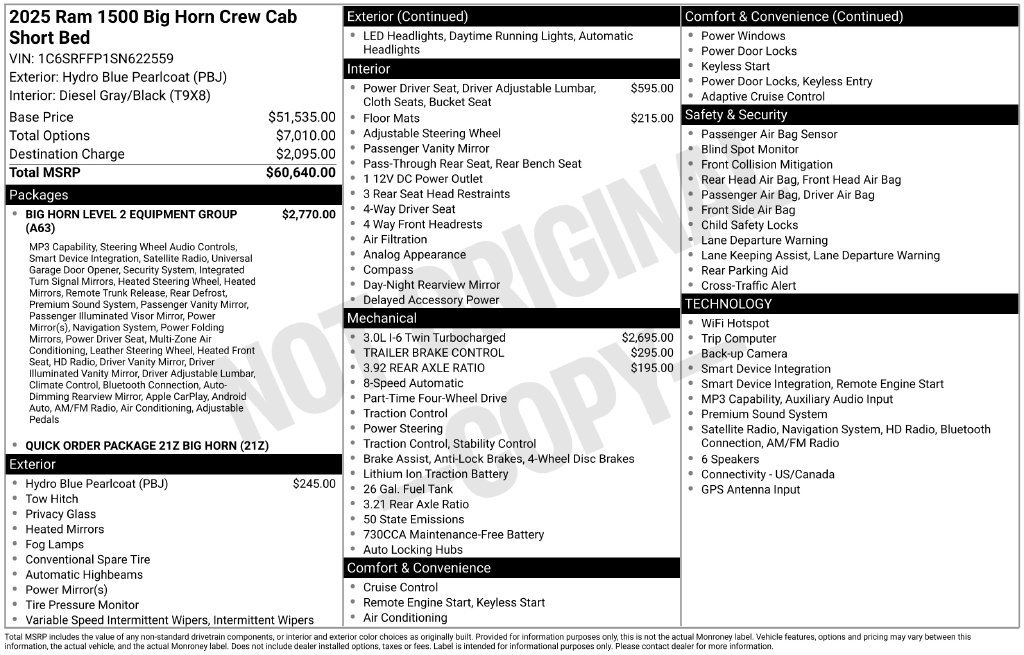 Used 2025 RAM 1500 Big Horn AWD/4WD image 12