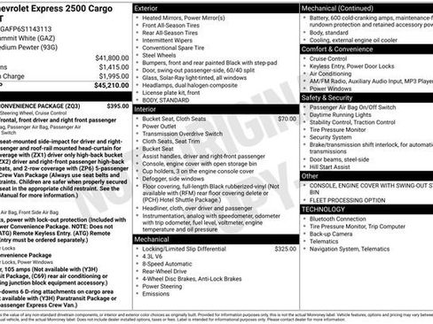 New 2025 Chevrolet Express 2500 w/ Driver Convenience Package RWD image 3