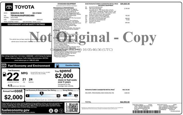 Used 2023 Toyota Sequoia SR5 w/ TRD Sport Package RWD image 4