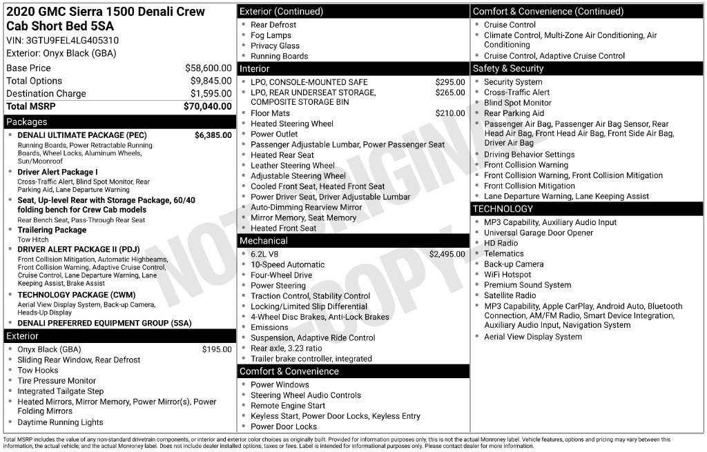 Used 2020 GMC Sierra 1500 Denali w/ Denali Ultimate Package AWD/4WD image 3