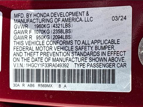 Certified 2024 Honda Accord EX image 35