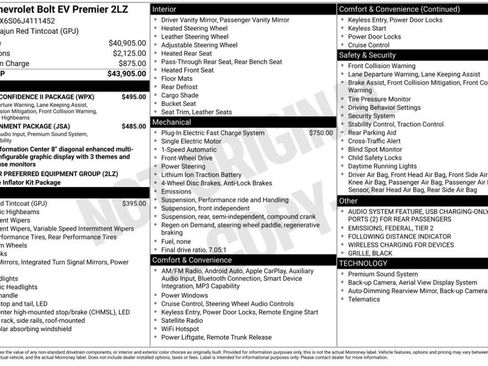 Used 2018 Chevrolet Bolt Premier w/ Driver Confidence II Package FWD image 3