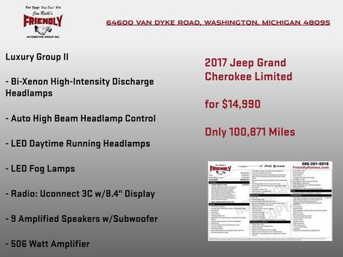Used 2017 Jeep Grand Cherokee Limited w/ Luxury Group II AWD/4WD image 4