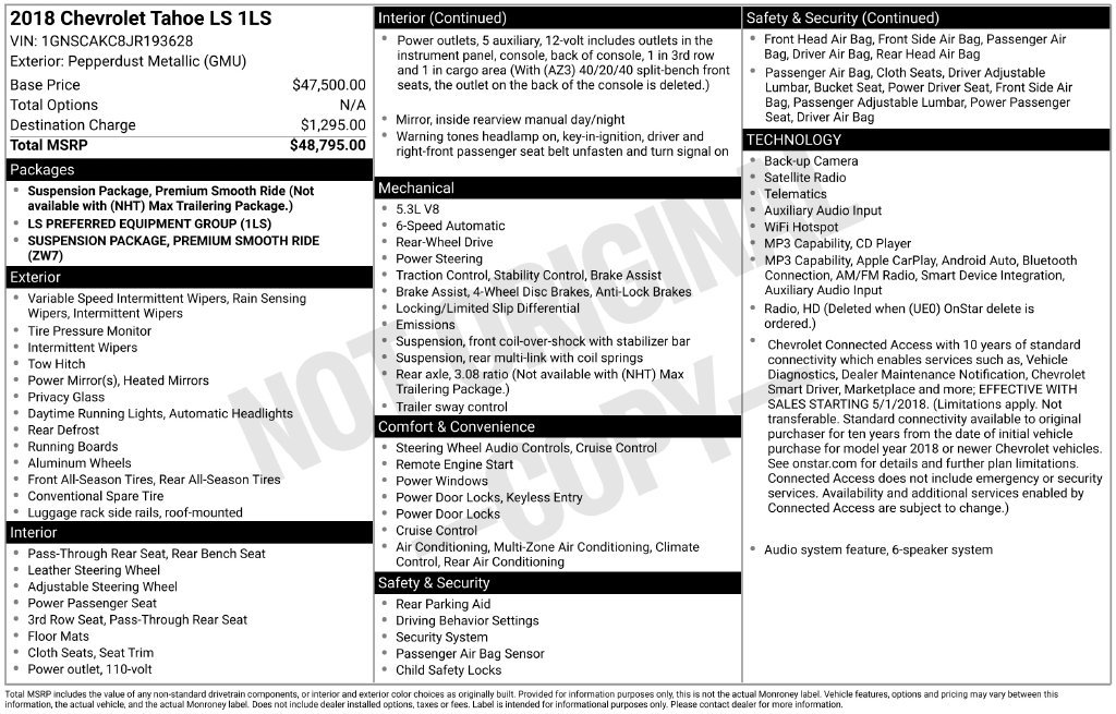Used 2018 Chevrolet Tahoe LS RWD image 32