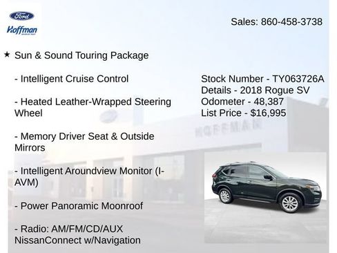 Used 2018 Nissan Rogue SV w/ Sun & Sound Touring Package AWD/4WD image 5