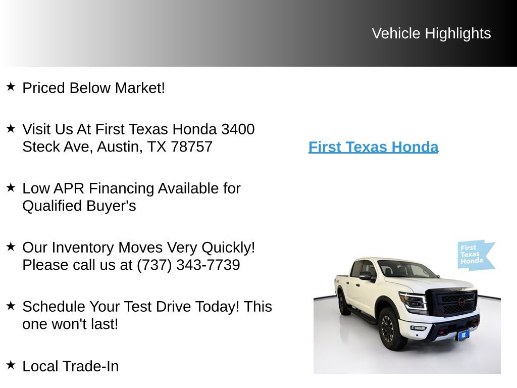 Used 2024 Nissan Titan PRO-4X w/ Pro-4x Convenience Package AWD/4WD image 10