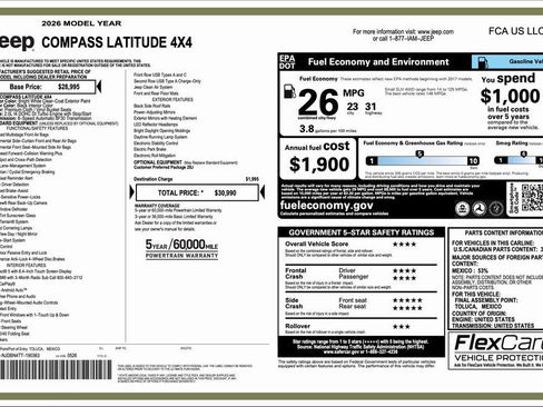 New 2026 Jeep Compass Latitude image 2