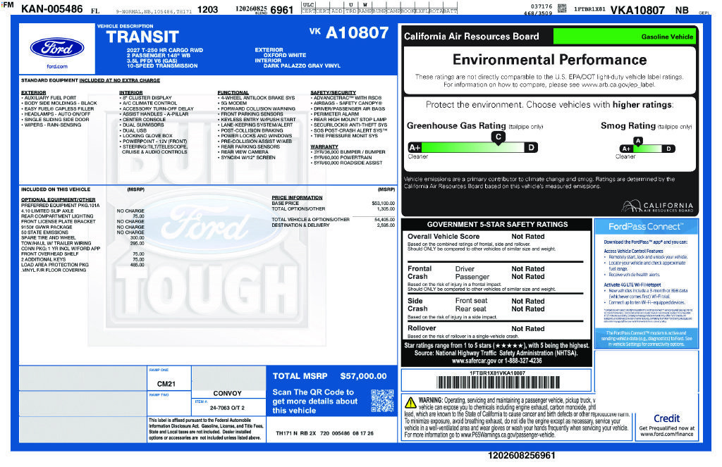 New 2027 Ford Transit 250 148 High Roof w/ Load Area Protection Package RWD image 11