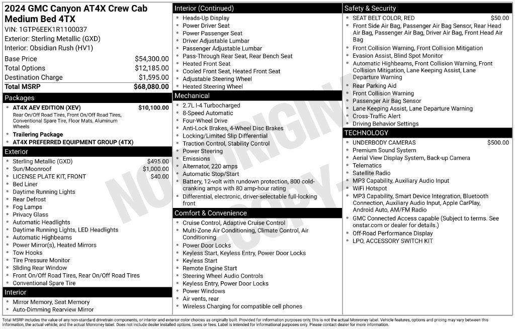 Used 2024 GMC Canyon AT4X w/ AT4X AEV Edition AWD/4WD image 37