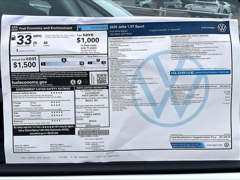 New 2026 Volkswagen Jetta Sport image 19