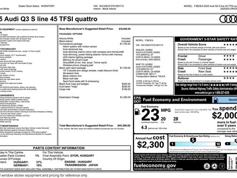 Used 2025 Audi Q3 2.0T Premium w/ Convenience Package AWD/4WD image 2
