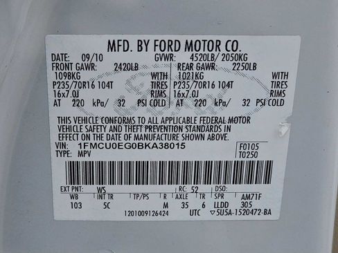 Used 2011 Ford Escape Limited w/ 301A Rapid Spec Order Code image 23