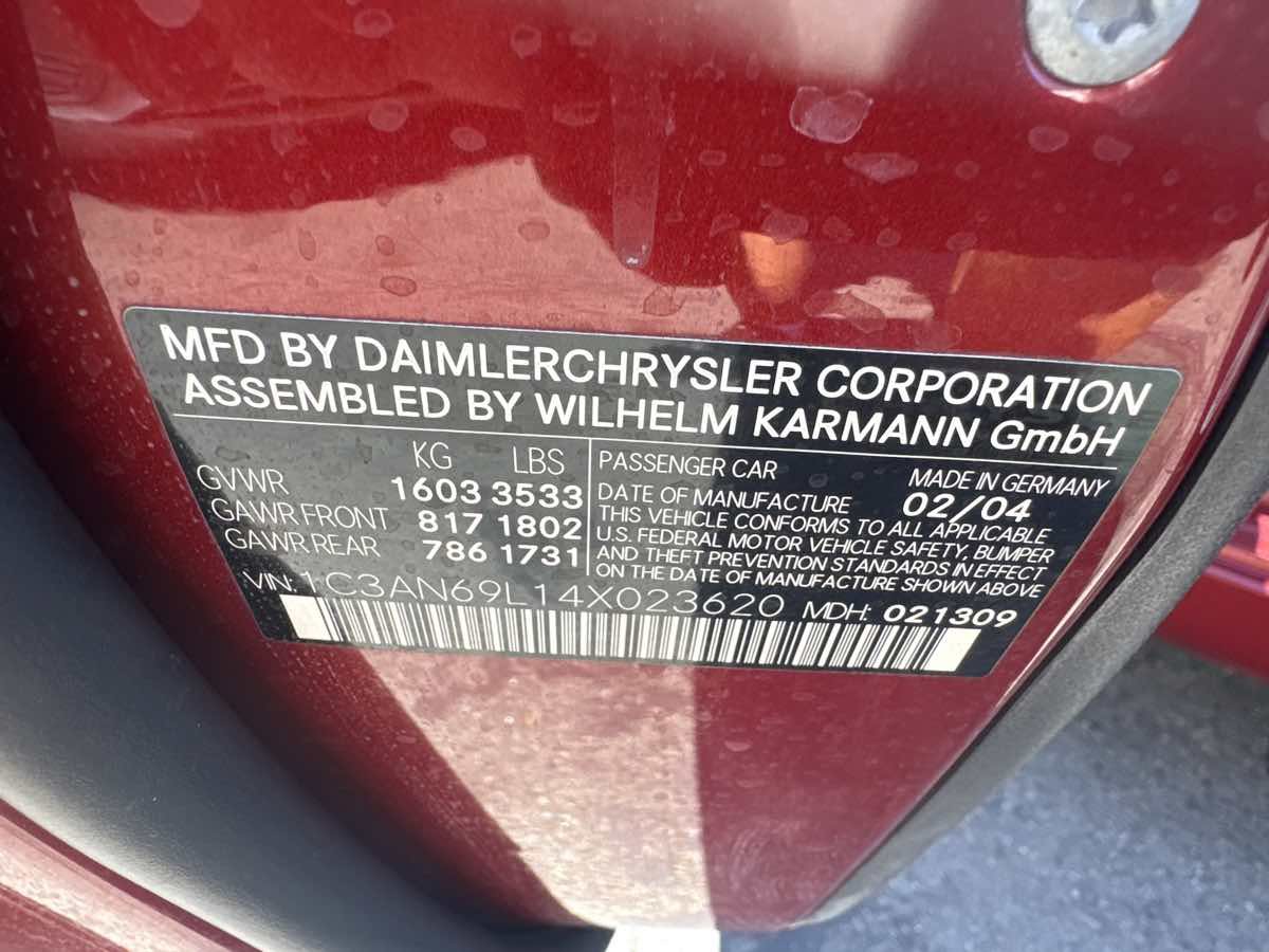 Used 2004 Chrysler Crossfire Coupe RWD image 14