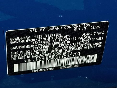 New 2026 Subaru Outback Wilderness AWD/4WD image 11