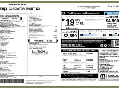 Used 2024 Jeep Gladiator Sport AWD/4WD image 3