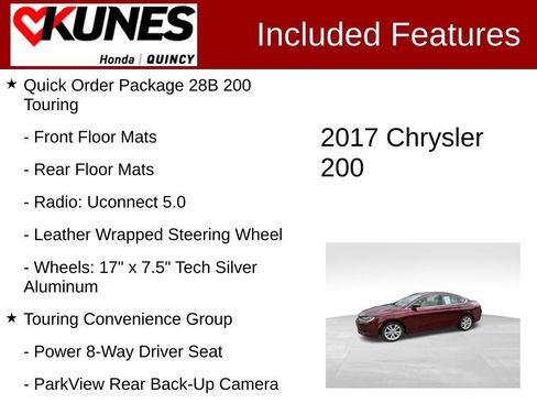 Used 2017 Chrysler 200 LX w/ Touring Convenience Group FWD image 2
