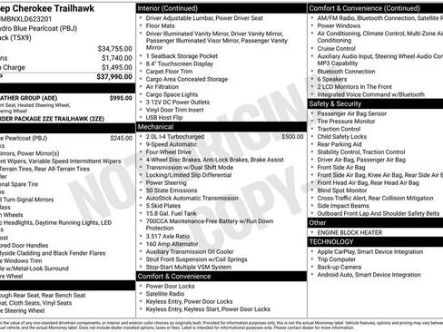 Used 2020 Jeep Cherokee Trailhawk w/ Cold Weather Group image 19