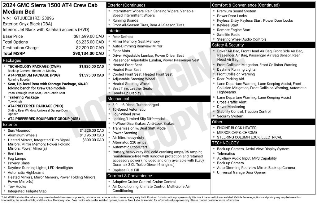 Used 2024 GMC Sierra 1500 AT4 w/ Technology Package AWD/4WD image 90