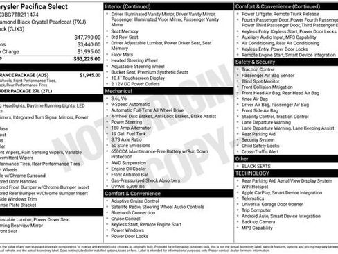 New 2026 Chrysler Pacifica Select w/ S Appearance Package AWD/4WD image 35
