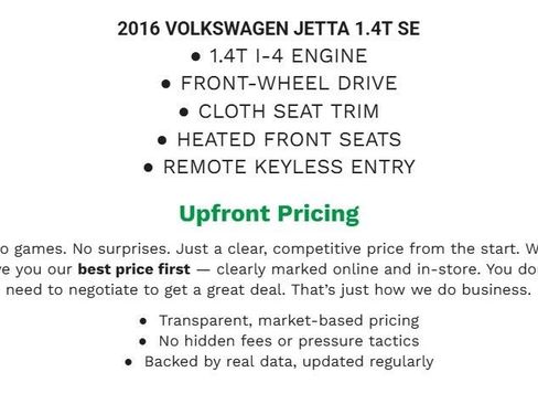 Used 2016 Volkswagen Jetta SE FWD image 2