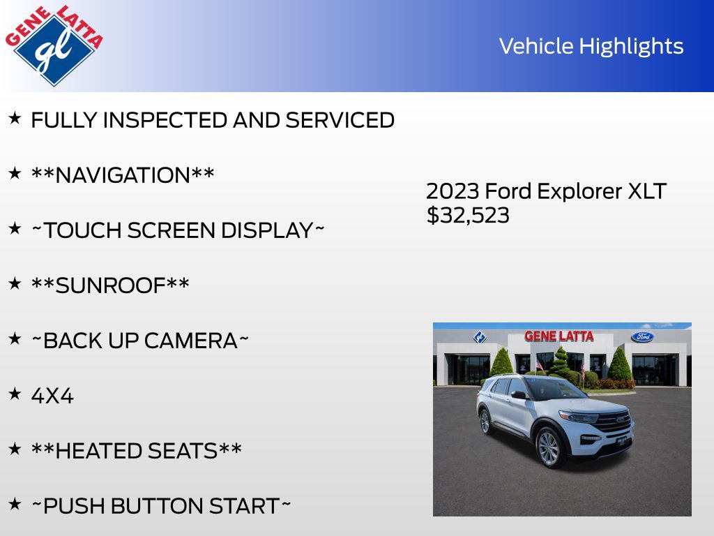 Certified 2023 Ford Explorer XLT w/ Equipment Group 202A AWD/4WD image 35