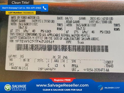 Used 2015 Ford F150 XLT w/ Equipment Group 301A Mid image 17