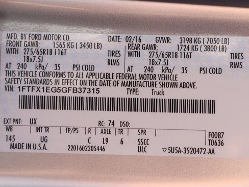 Used 2016 Ford F150 XLT w/ Equipment Group 302A Luxury image 59