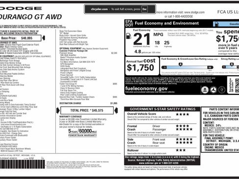 Certified 2017 Dodge Durango GT w/ Premium Group AWD/4WD image 15