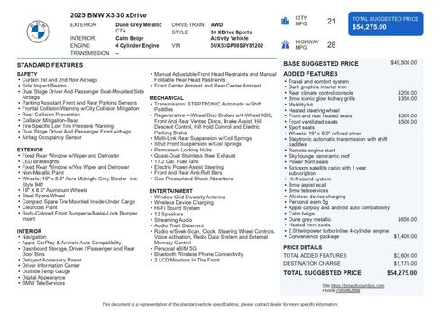 Used 2025 BMW X3 xDrive30i w/ Convenience Package image 45