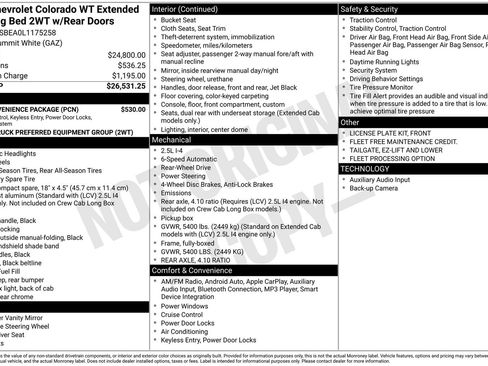 Used 2020 Chevrolet Colorado W/T w/ WT Convenience Package RWD image 4
