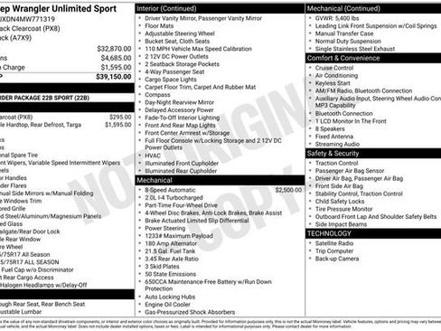 Used 2021 Jeep Wrangler Unlimited Sport AWD/4WD image 31