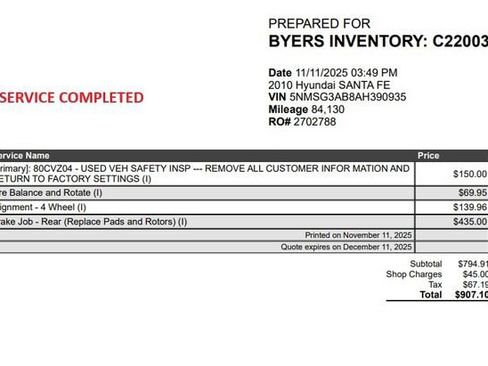 Used 2010 Hyundai Santa Fe GLS image 47