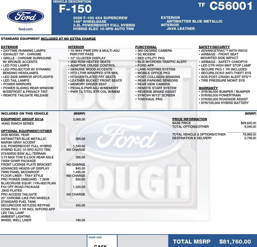 New 2026 Ford F150 King Ranch w/ Equipment Group 601A High AWD/4WD image 2