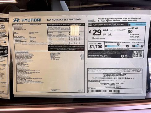 New 2026 Hyundai Sonata SEL image 13