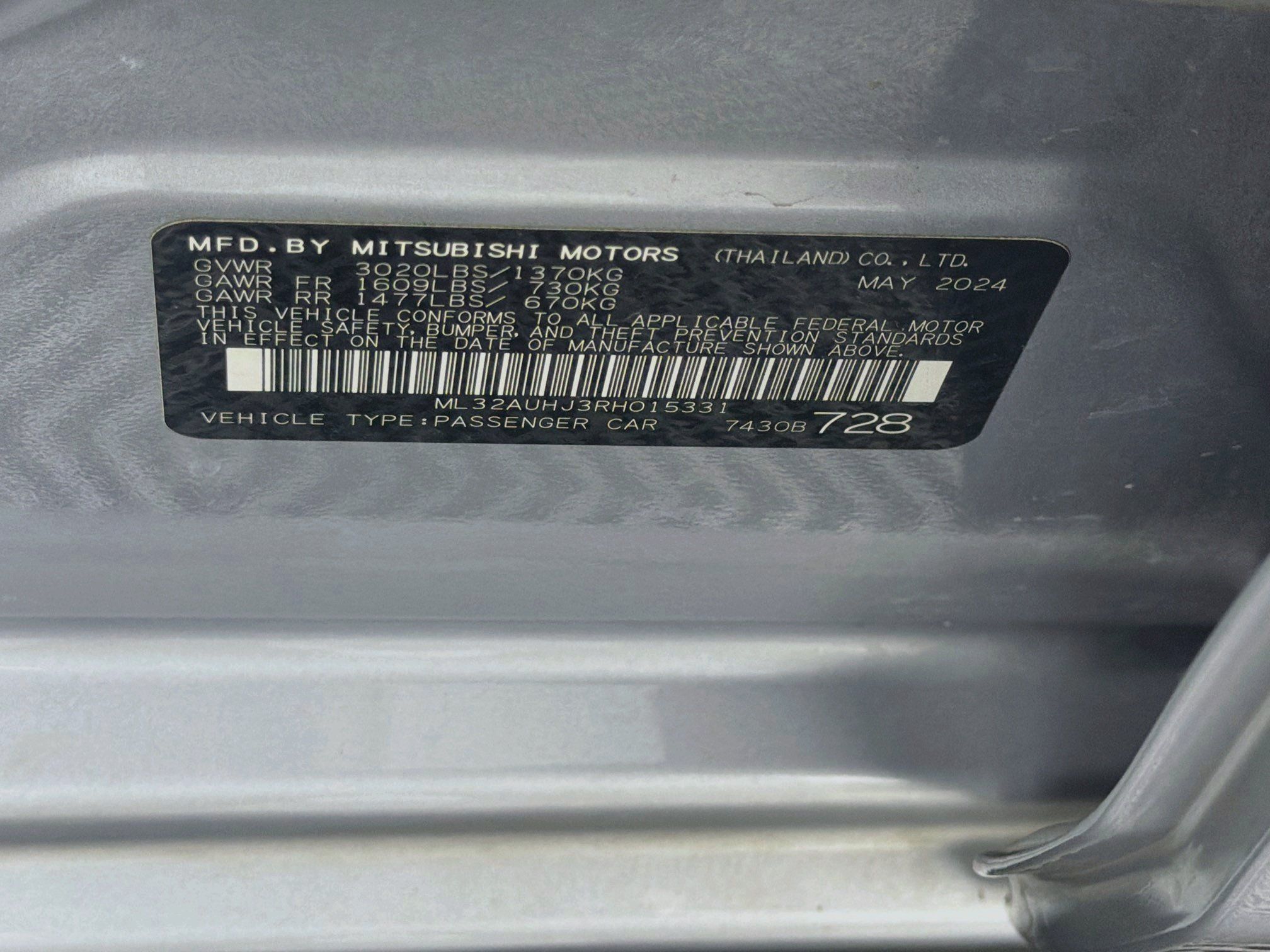 Used 2024 Mitsubishi Mirage ES FWD image 12