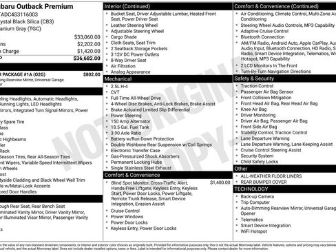 Certified 2025 Subaru Outback Premium w/ Popular Package #1A AWD/4WD image 31