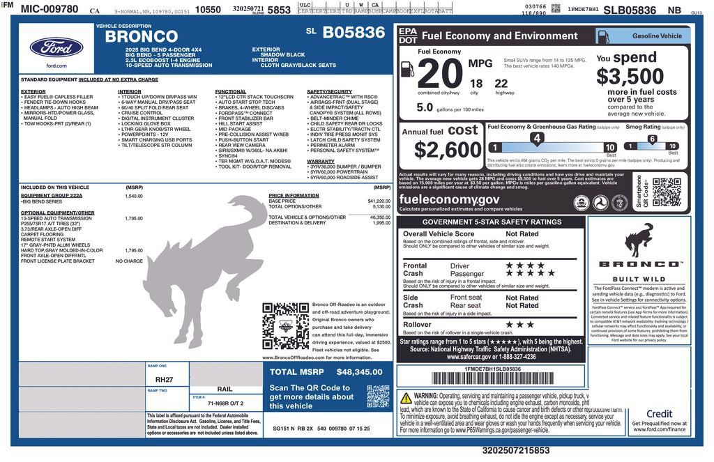Used 2025 Ford Bronco Big Bend AWD/4WD image 2