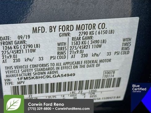 Certified 2020 Ford Explorer Platinum w/ Premium Technology Package image 37