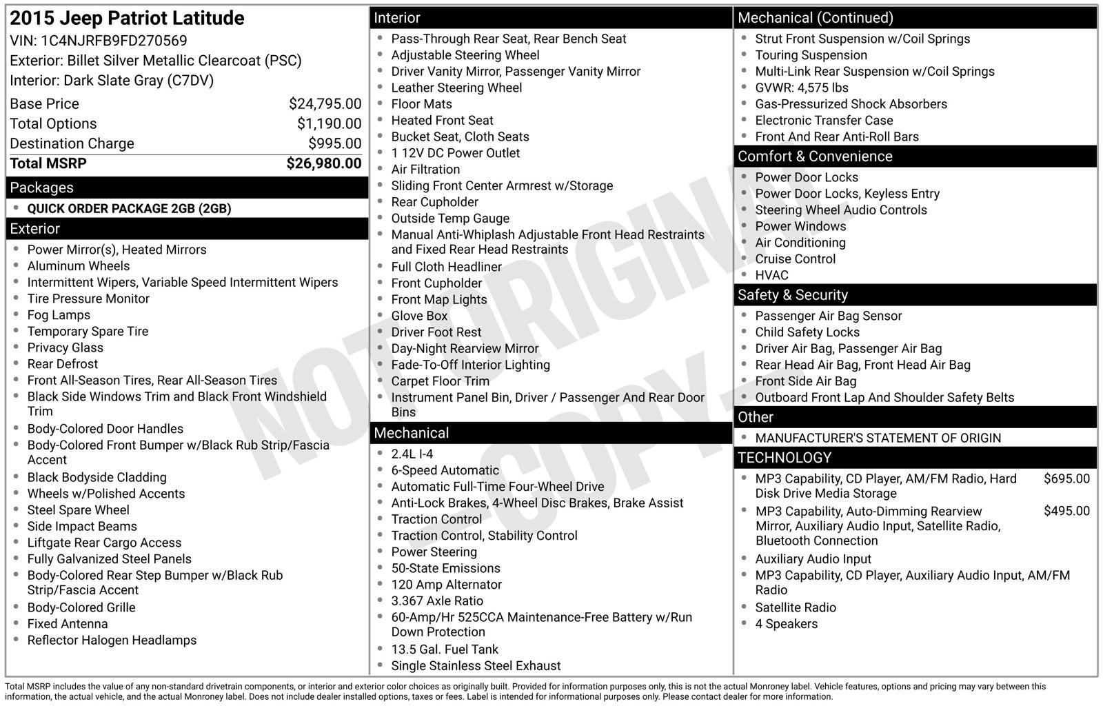 Used 2015 Jeep Patriot Latitude AWD/4WD image 14