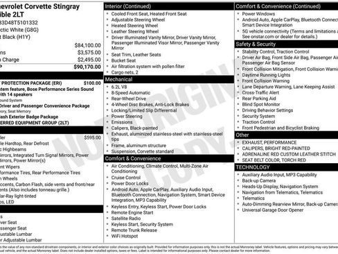 New 2026 Chevrolet Corvette Stingray Preferred Conv w/ Battery Protection Package RWD image 28