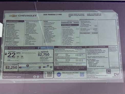 New 2026 Chevrolet Traverse LT w/ Enhanced Driving Package FWD image 20