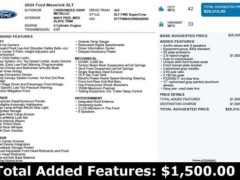 Used 2024 Ford Maverick XLT image 3