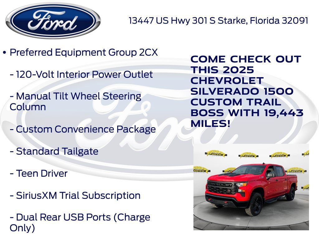 Used 2025 Chevrolet Silverado 1500 Custom Trail Boss AWD/4WD image 25